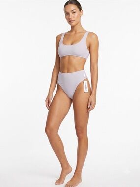 NWT Frankies Bikinis Jenna Ribbed High Waist Bikini Bottom XS